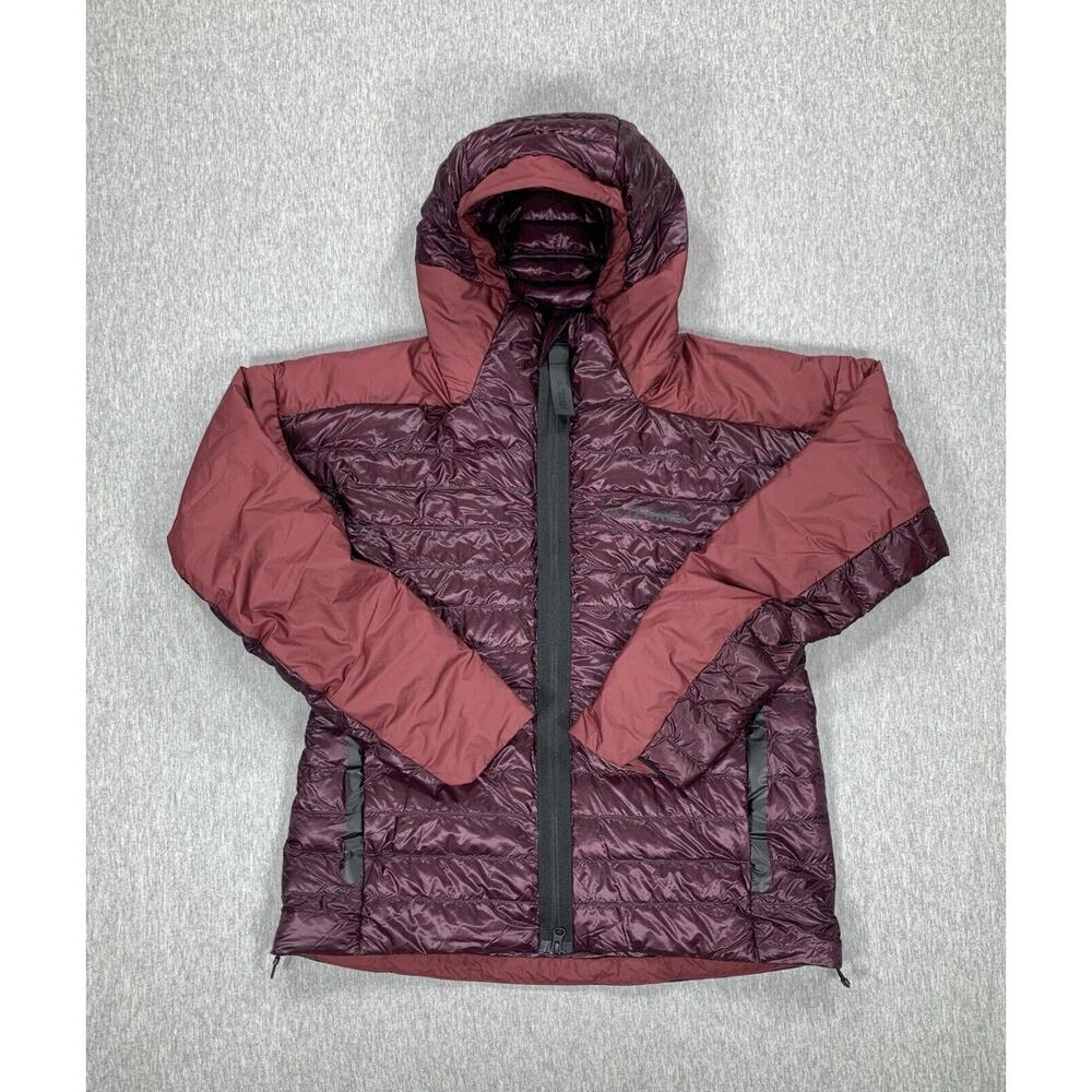 adidas Terrex MyShelter Down Full Zip Hooded Jacket Maroon HH9283 Women's M $320